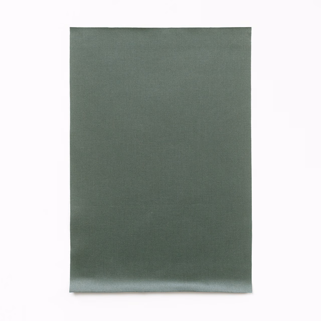 Muted grey-green plain satin swatch with a soft, subtly reflective surface