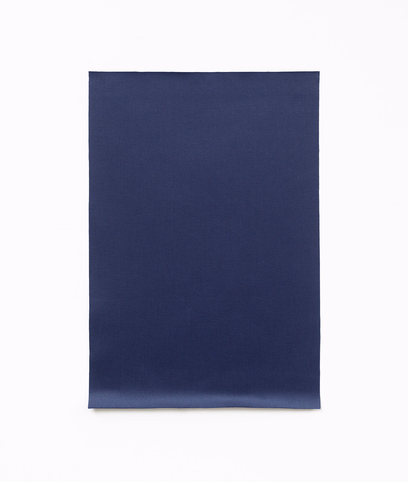 Deep marine-blue satin swatch with a smooth surface and subtle lower-edge sheen