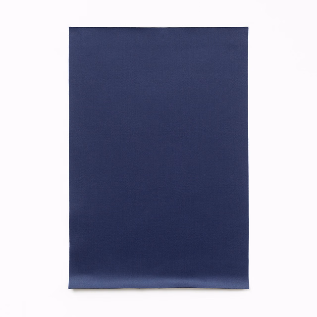 Deep marine-blue satin swatch with a smooth surface and subtle lower-edge sheen