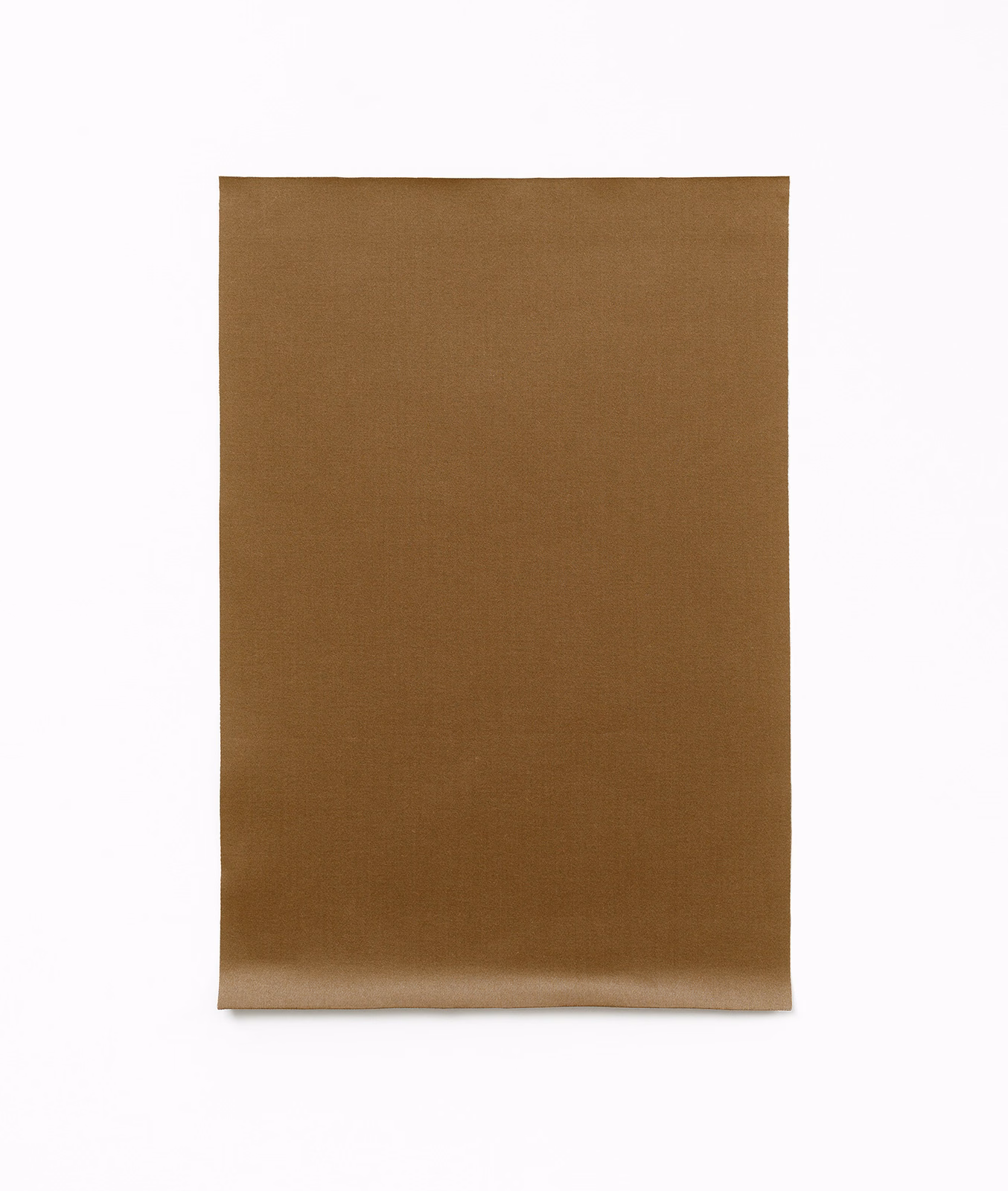 Plain mustard-brown satin swatch with fine weave and subtle warm sheen