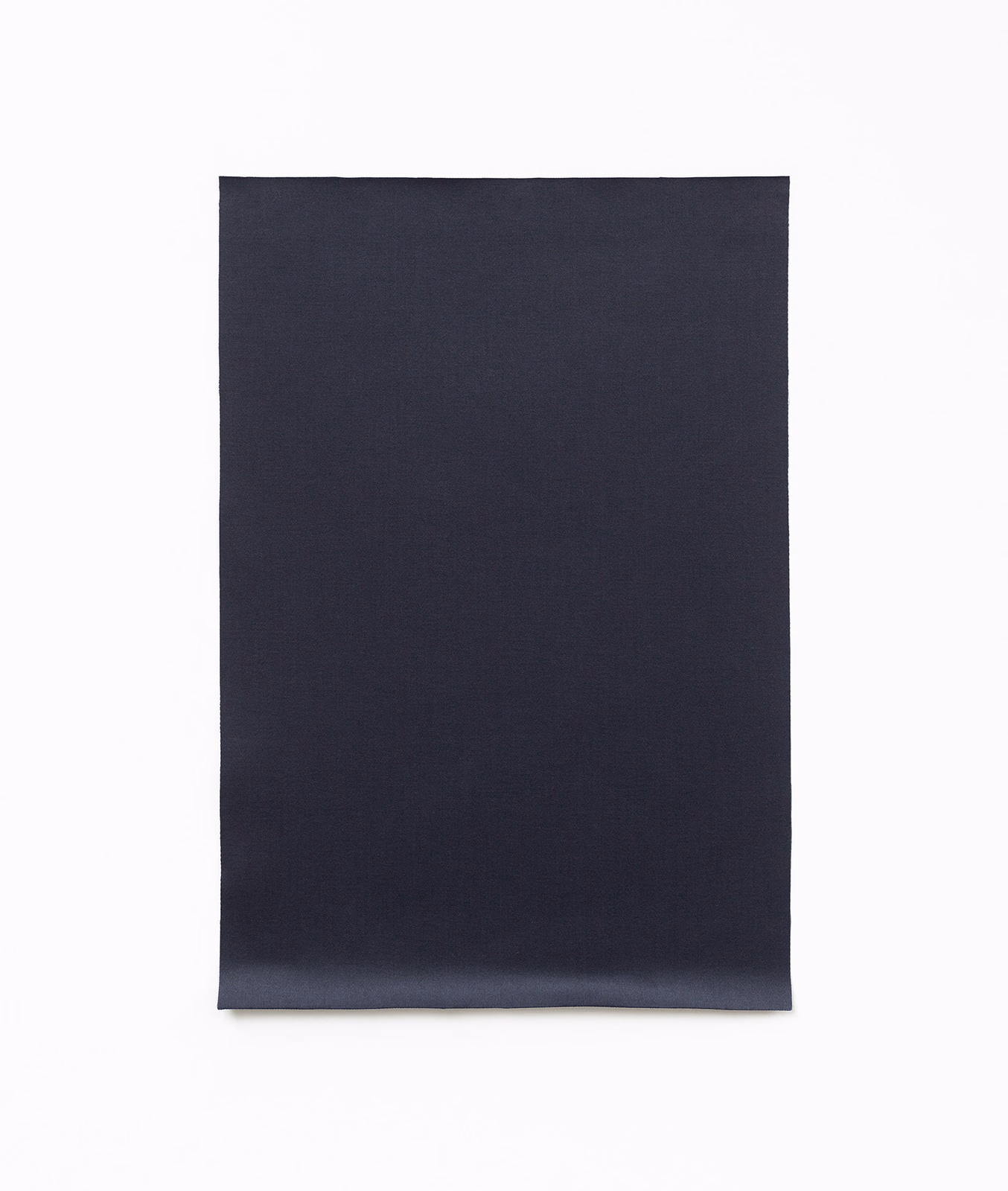 Near-black navy satin swatch with fine weave and soft lower-edge sheen