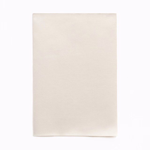 Pale pearl-ivory satin swatch with a subtle horizontal grain and soft sheen