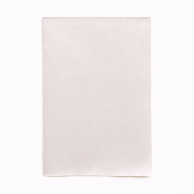 Pale dusty-pink satin swatch with a smooth surface and delicate reflective sheen