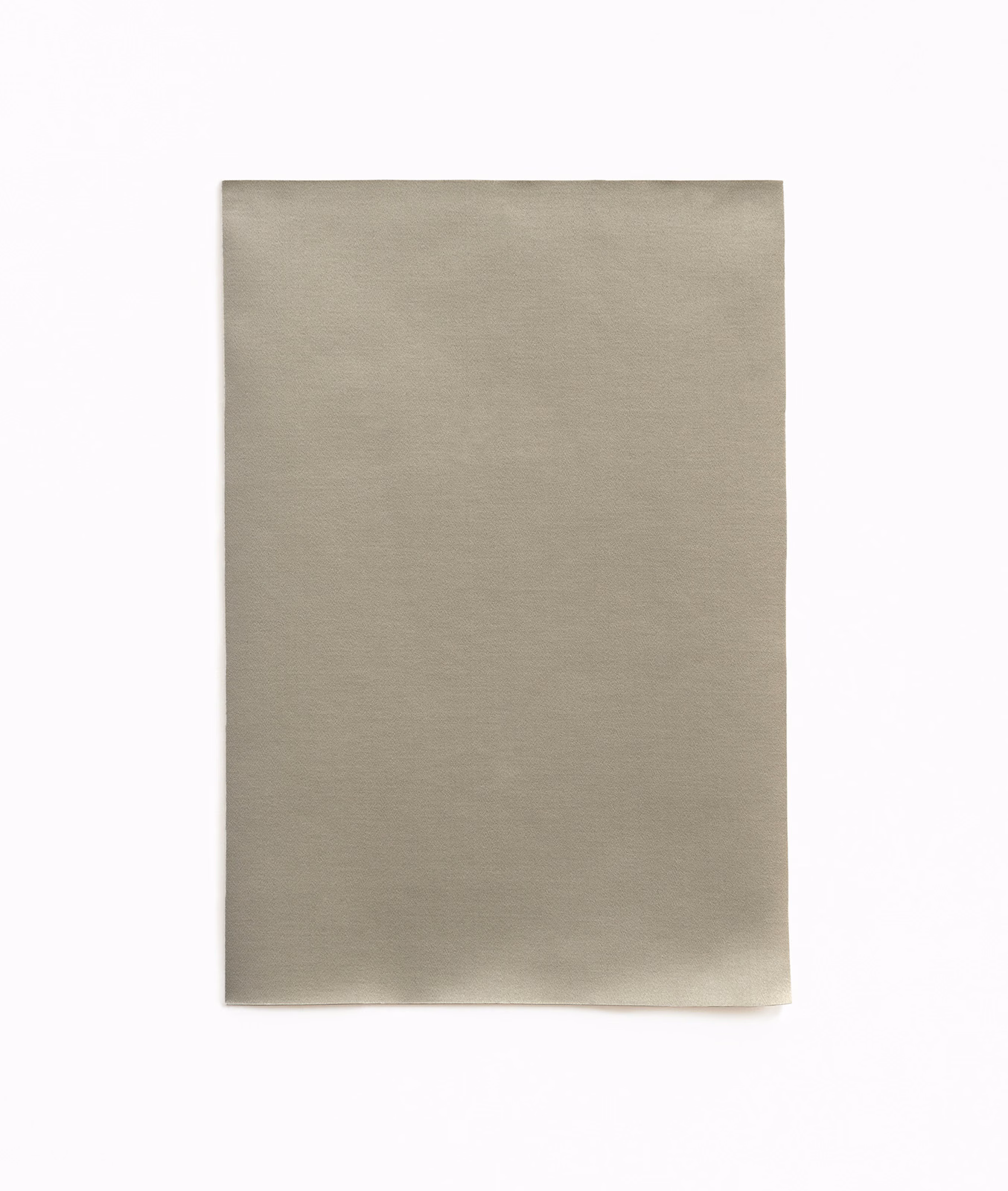 Muted taupe-grey satin swatch with a fine, softly reflective surface