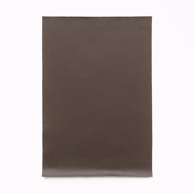 Plain smoky taupe satin with a fine weave and restrained surface sheen