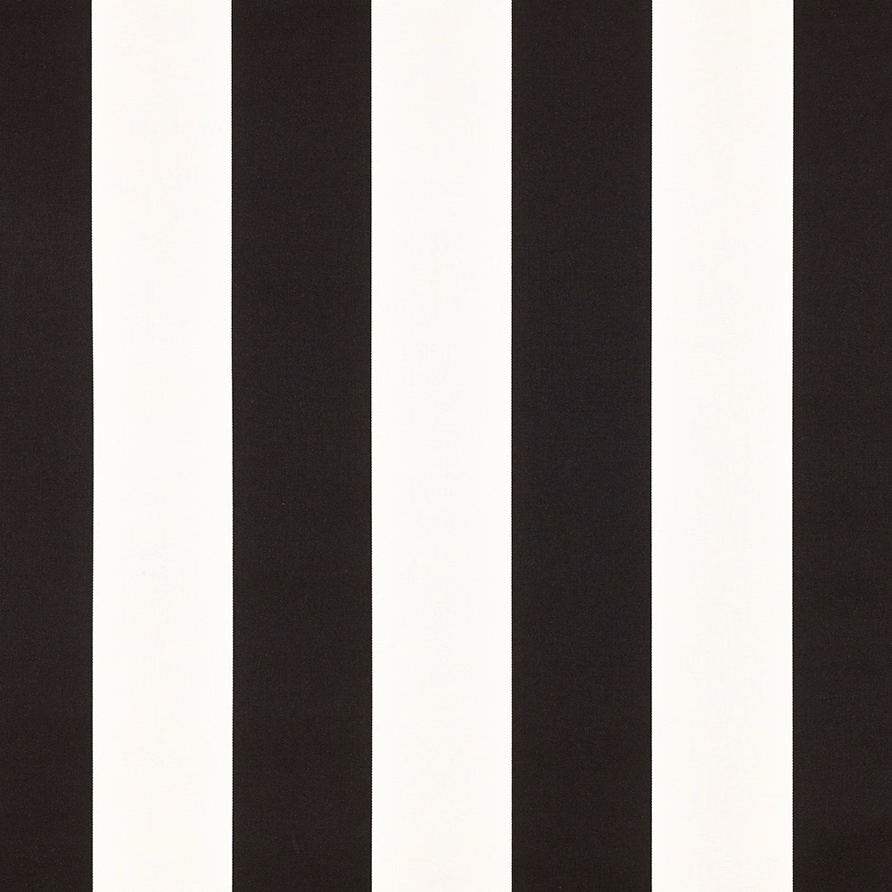 Wide black and white vertical stripes on a smooth satin-like fabric ground
