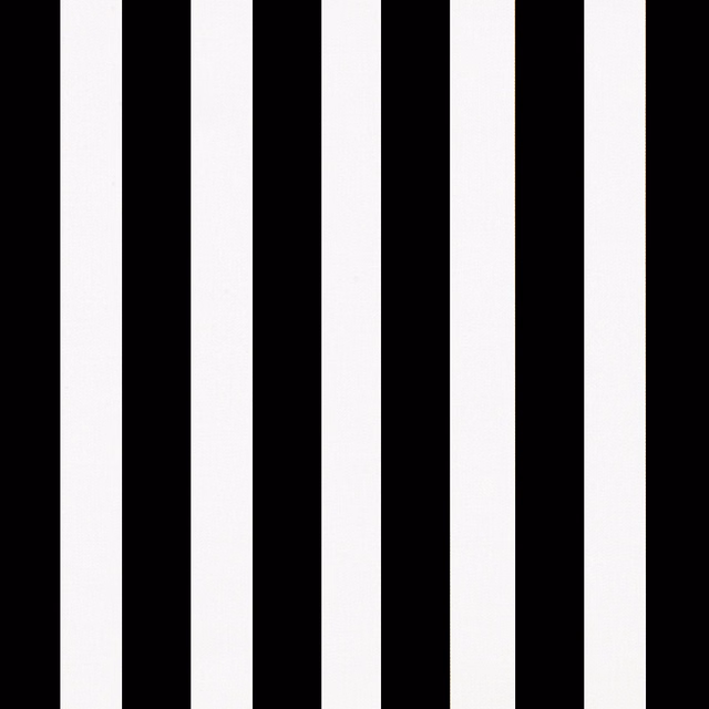 Crisp black and white satin with broad vertical stripes and a subtly textured face