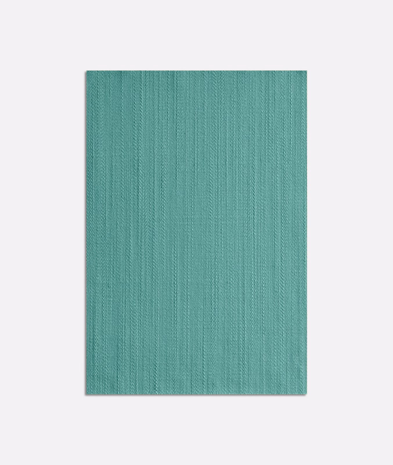 Cool turquoise satin with fine, softly irregular vertical ribbing