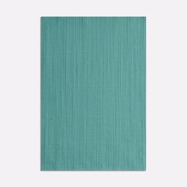 Cool turquoise satin with fine, softly irregular vertical ribbing