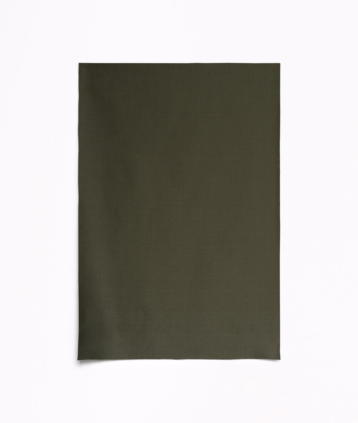 Deep olive satin cloth with fine woven texture and a muted surface sheen