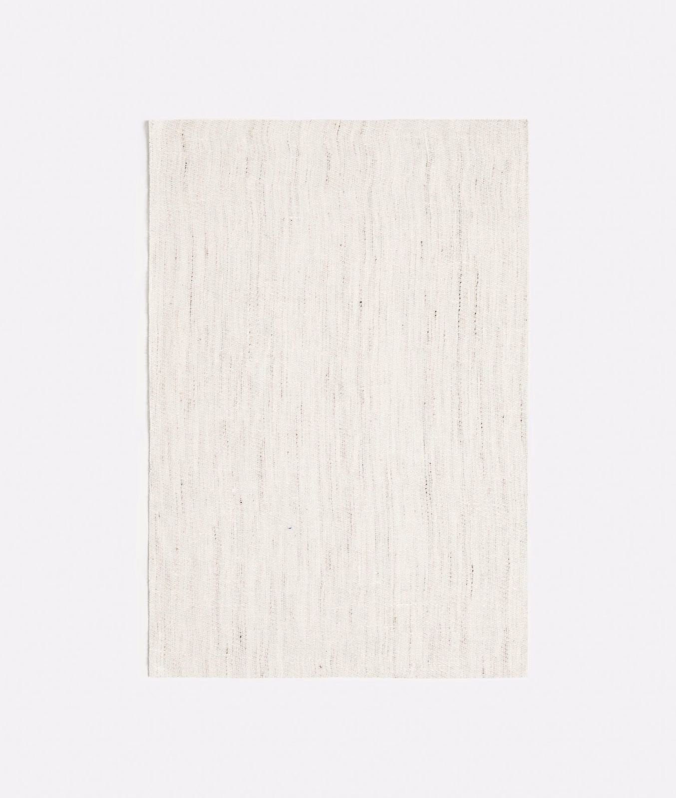 Warm ivory textile swatch with fine grey-beige vertical strié and softly mottled texture
