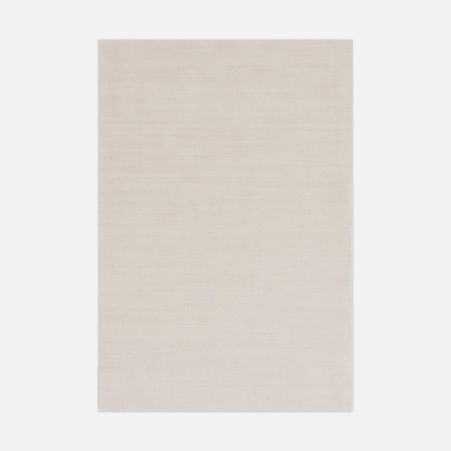Pale warm greige swatch with fine horizontal woven texture and soft matte depth