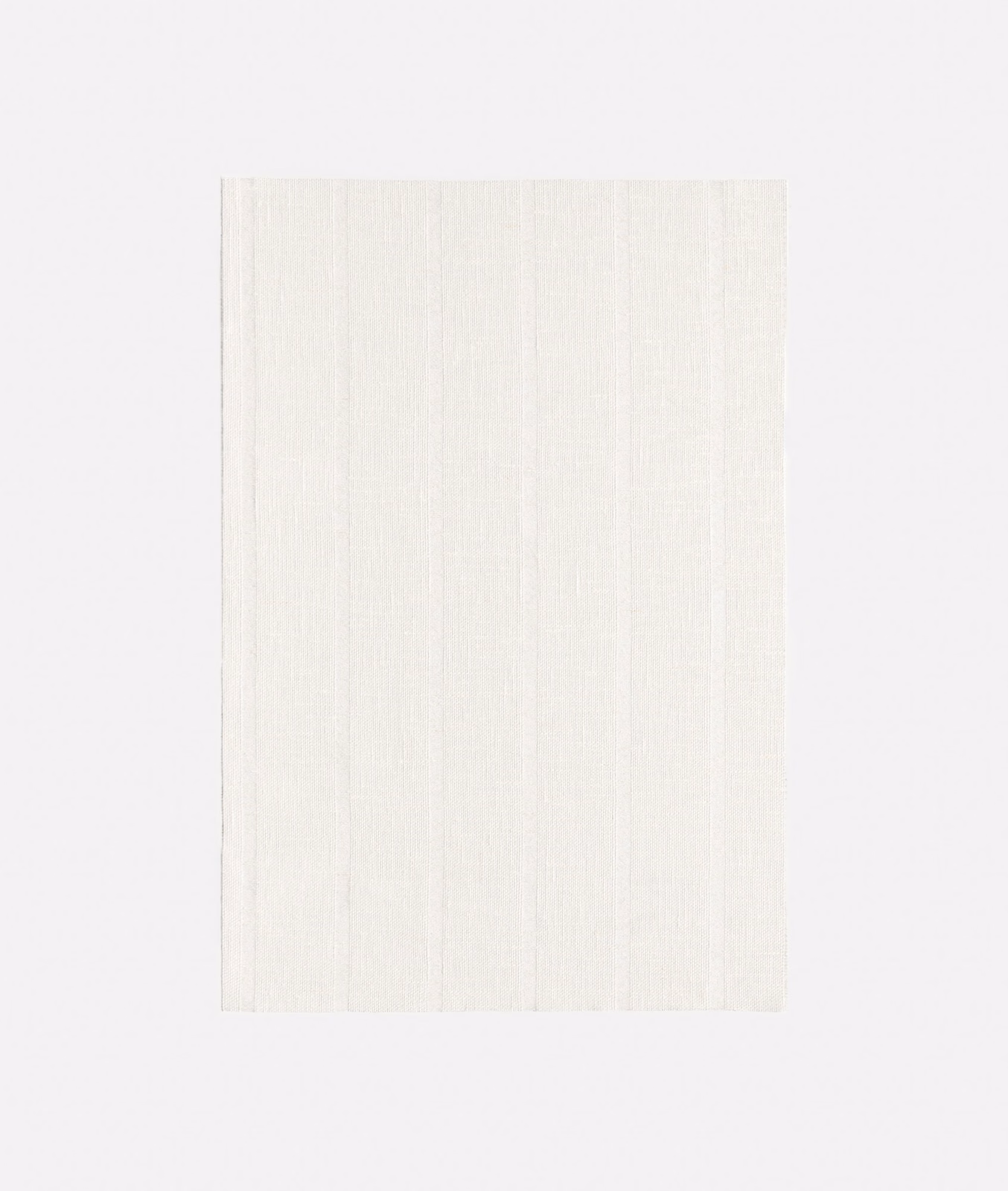 Warm ivory sheer swatch with fine vertical woven lines and translucent texture