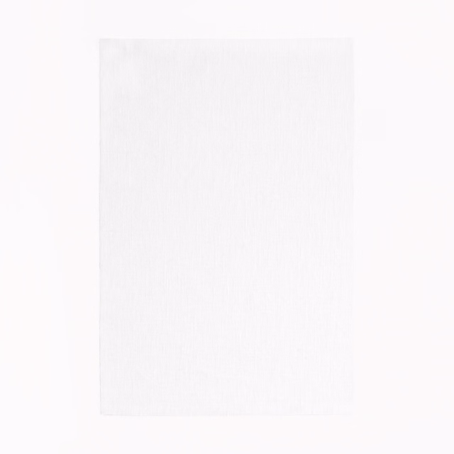 White sheer cloth with delicate vertical striations and a barely translucent weave