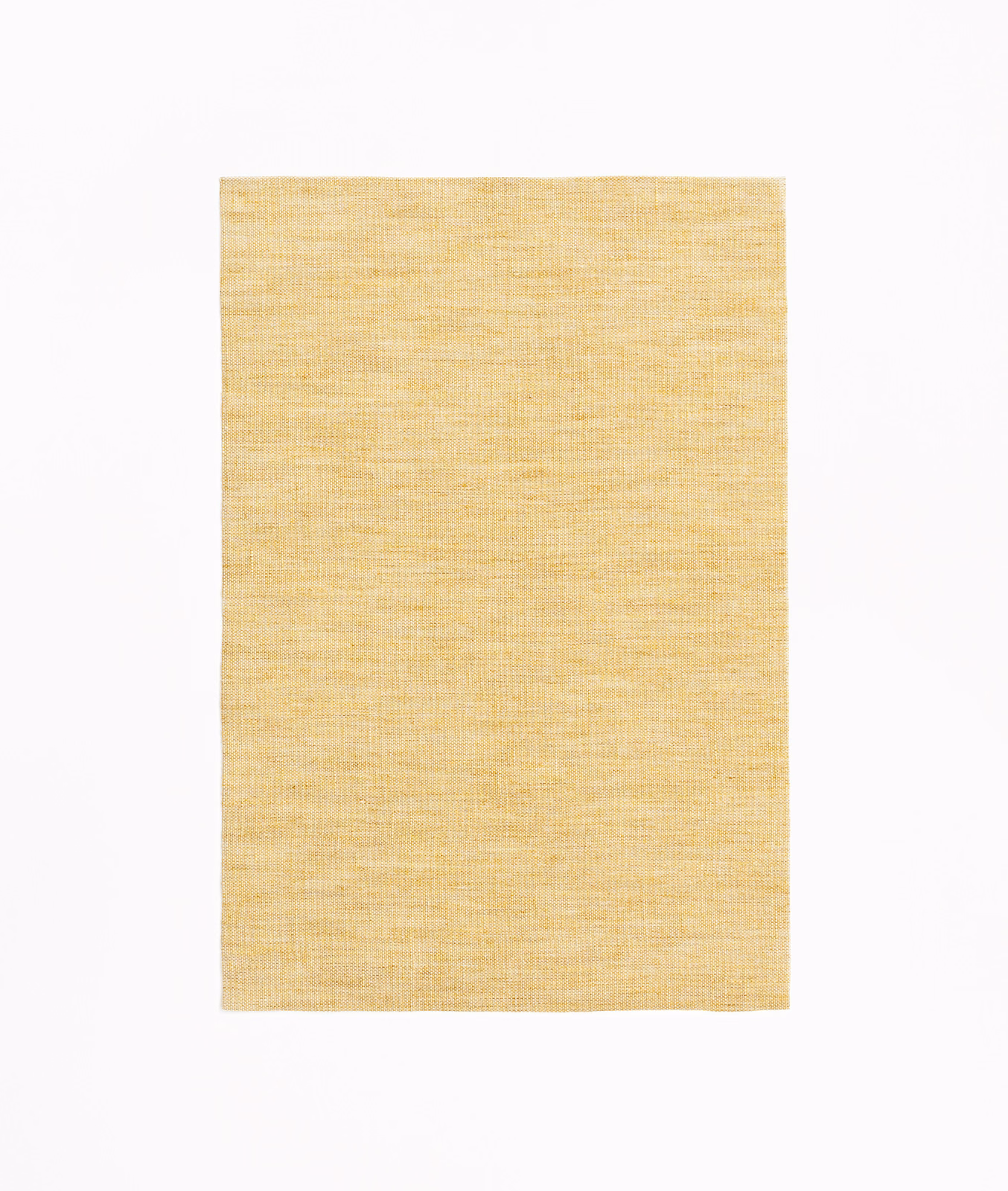 Warm corn-yellow sheer swatch with delicate horizontal woven texture