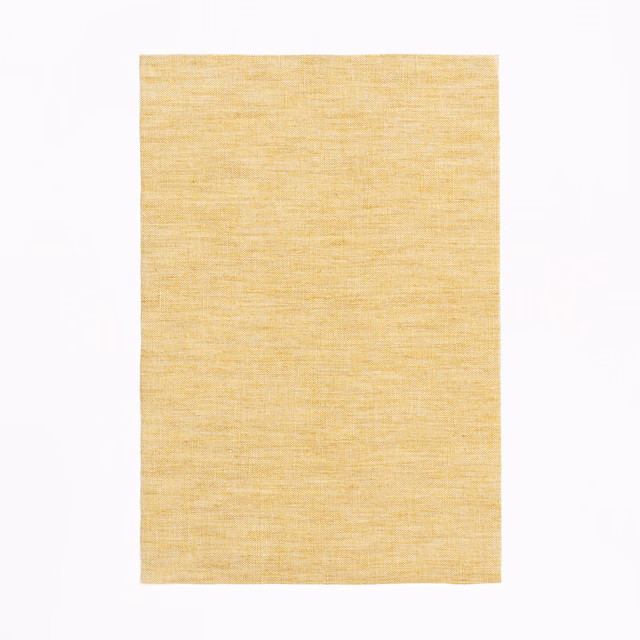 Warm corn-yellow sheer swatch with delicate horizontal woven texture
