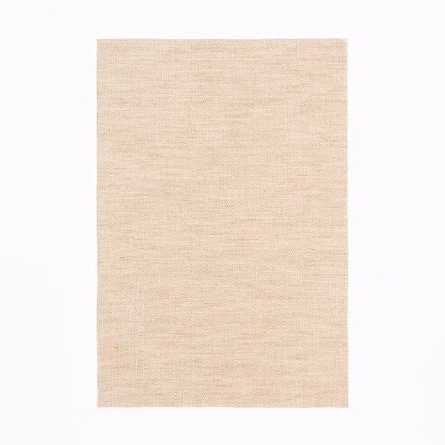 Pale sand-beige sheer swatch showing subtle horizontal slub texture