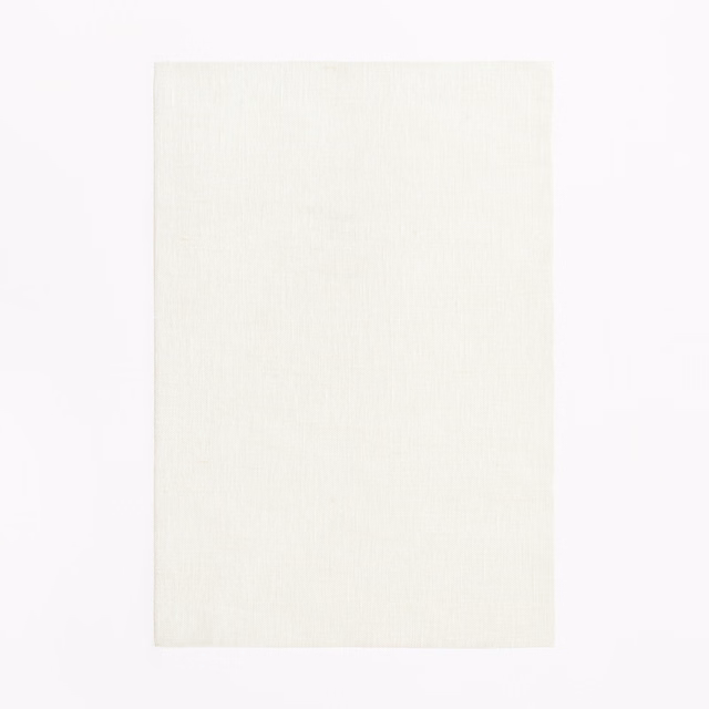 Soft ivory sheer fabric swatch with a subtle fine vertical weave