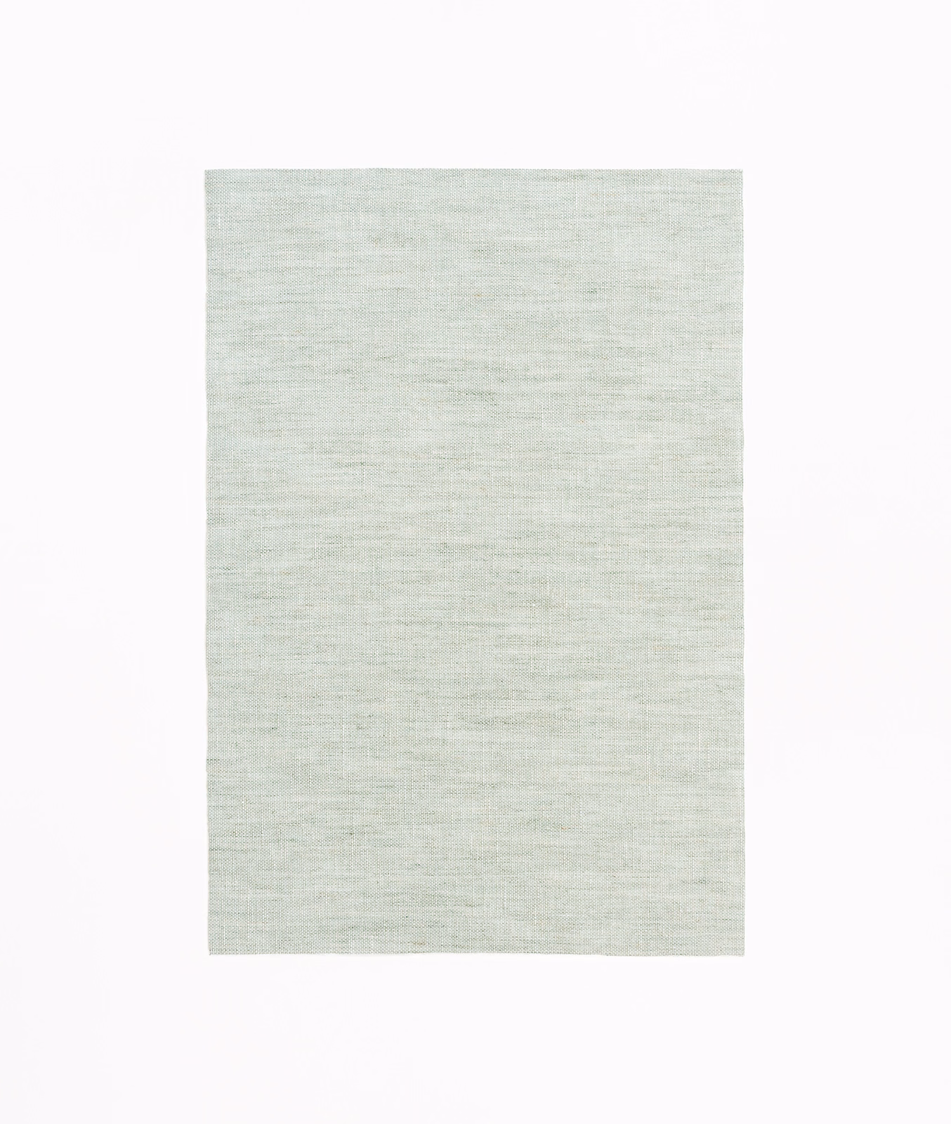 Pale jade-green sheer textile with subtle horizontal slub texture