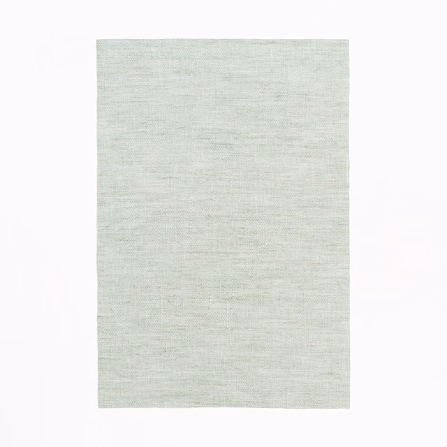 Pale jade-green sheer textile with subtle horizontal slub texture