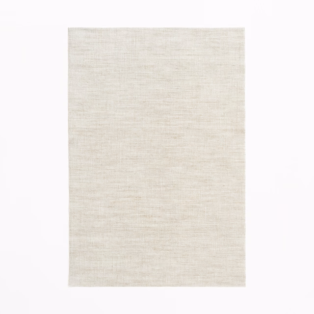 Pale greige linen-like sheer with fine horizontal slub texture