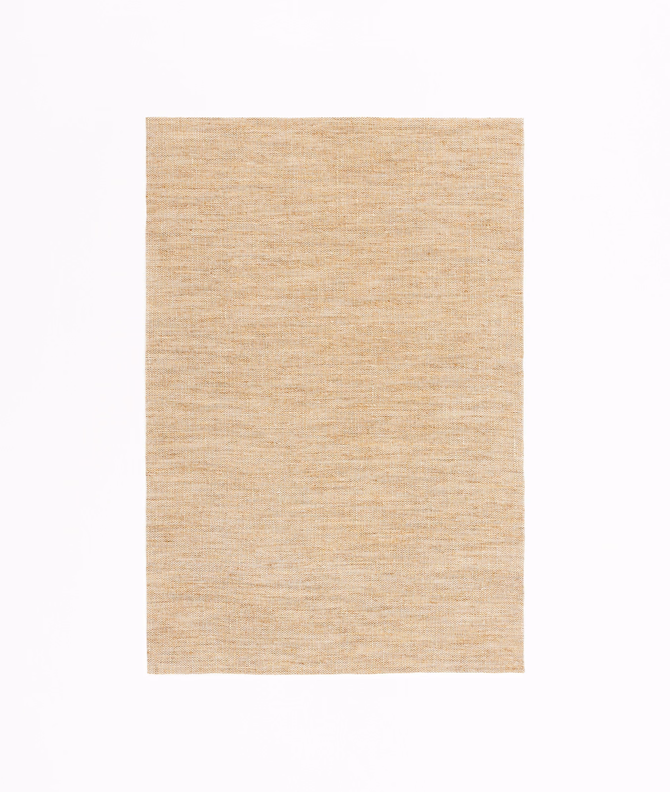 Warm peanut sheer textile with fine horizontal slub texture in close-up