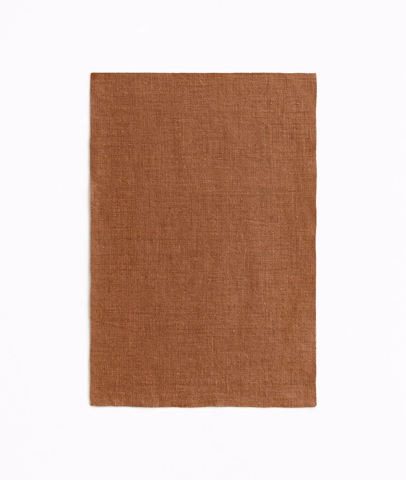 Warm canyon terracotta sheer with a fine, softly irregular woven surface