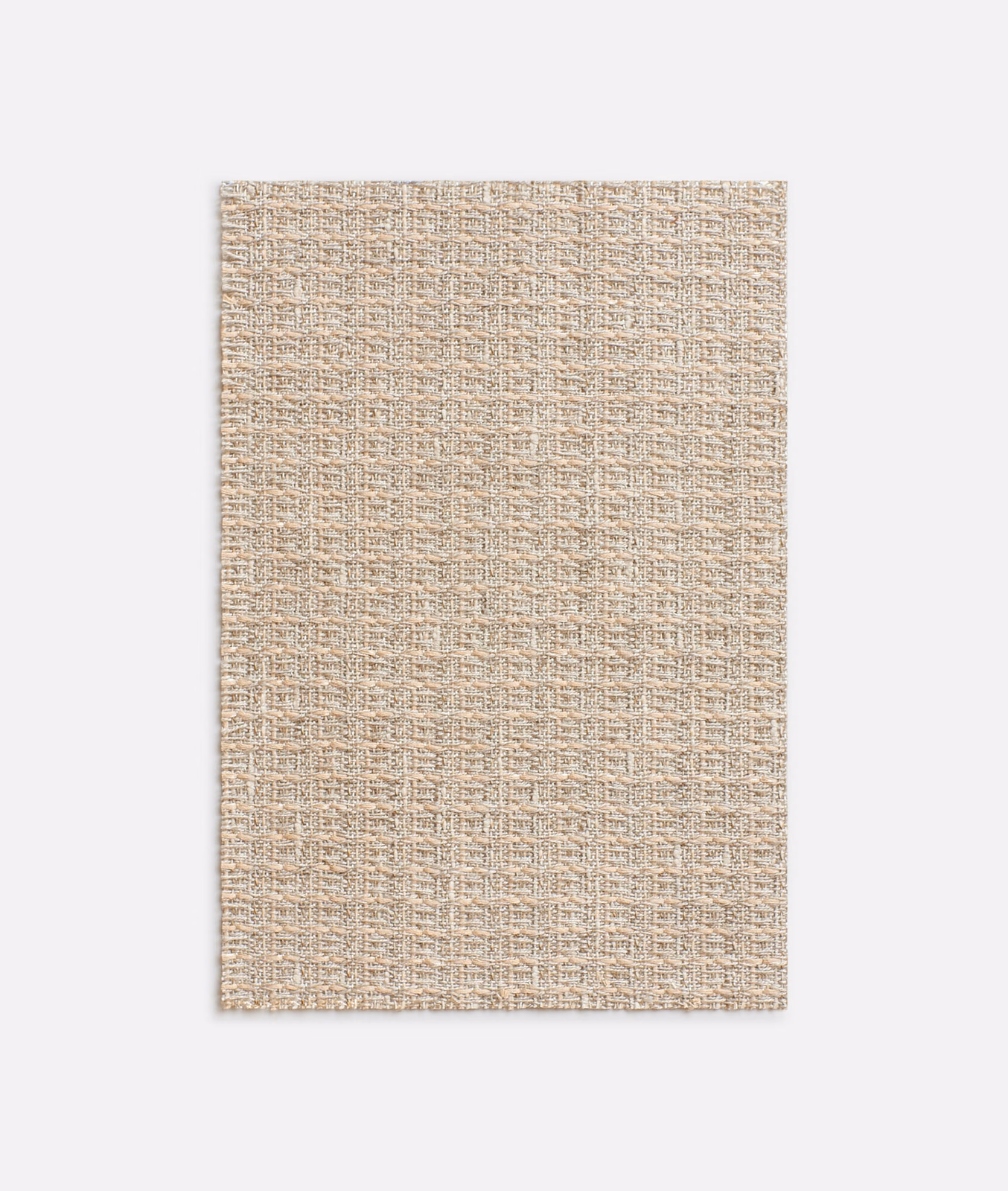 Warm natural beige sheer swatch with a fine irregular woven grid texture