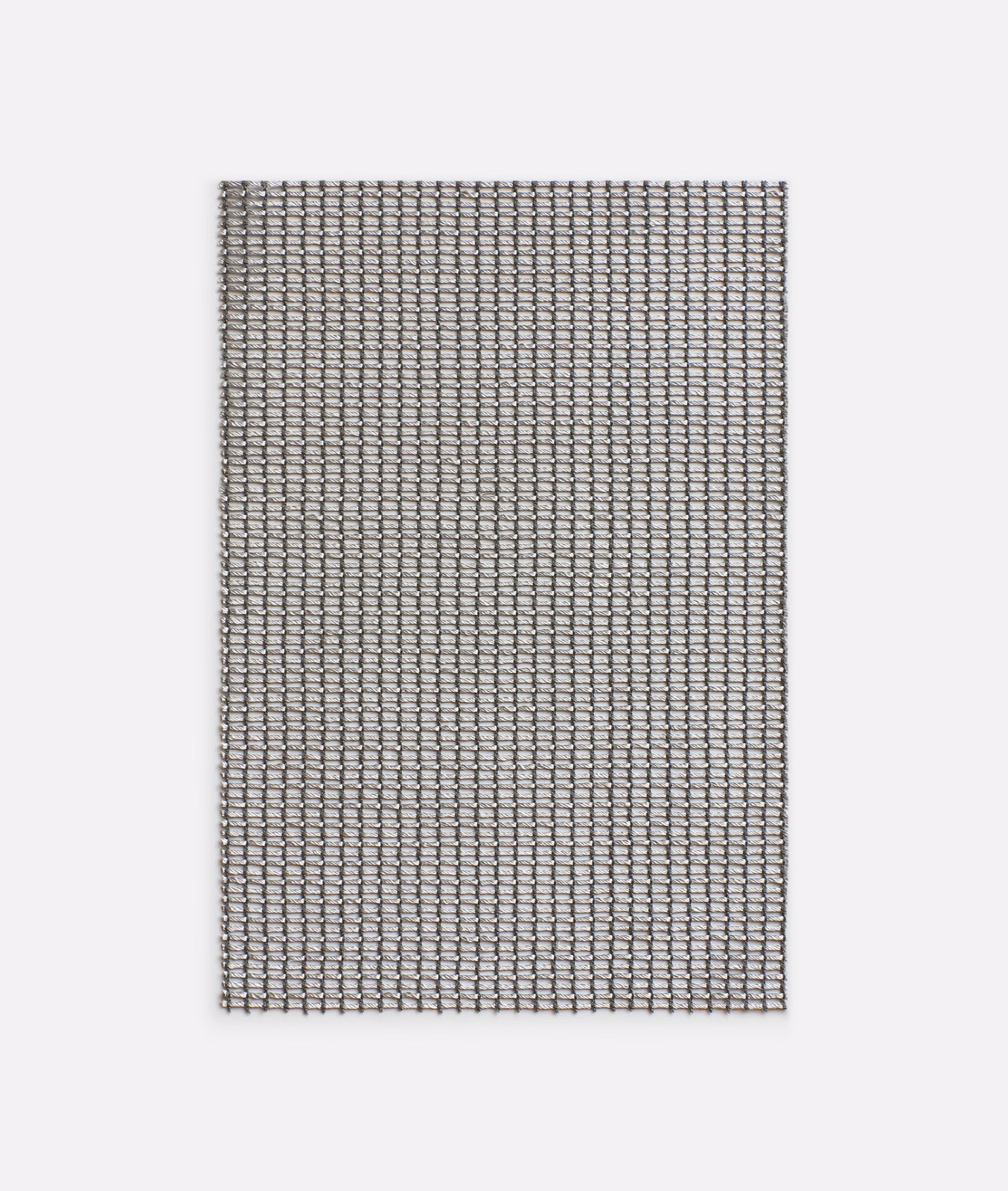 Cool dark-silver sheer with a fine, tightly spaced open grid weave