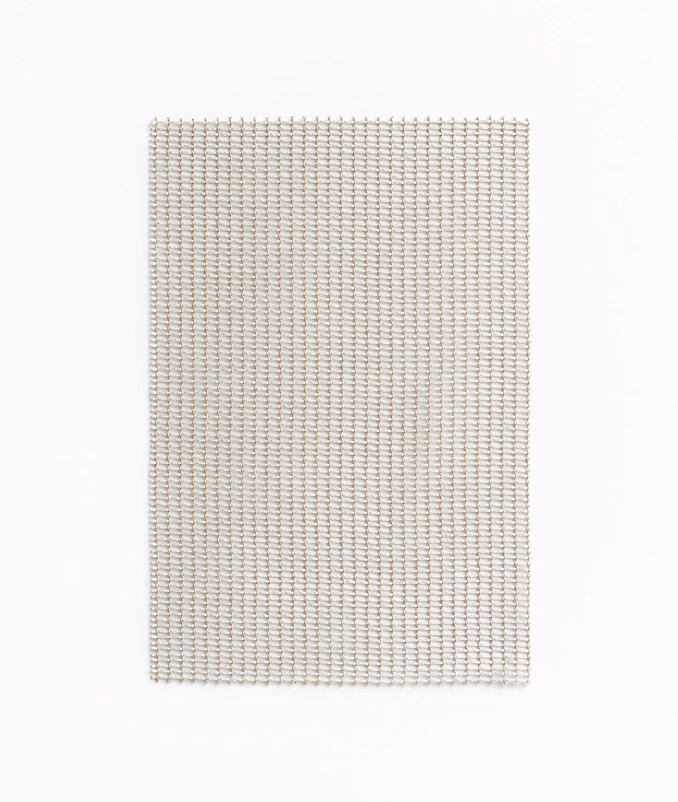 Pale pearl cream sheer fabric with a fine, even woven grid texture