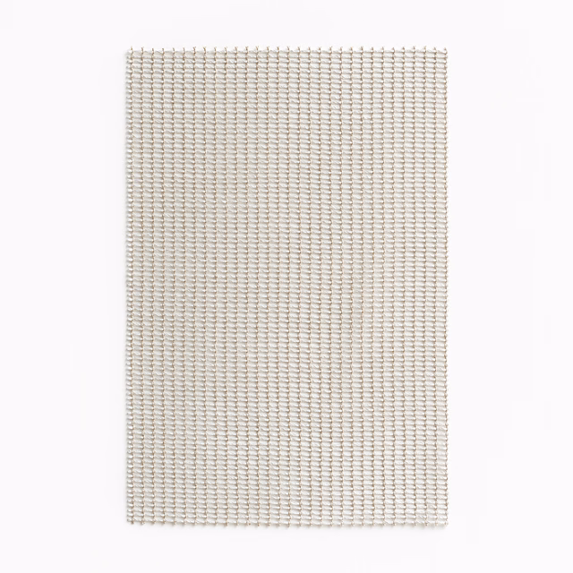 Pale pearl cream sheer fabric with a fine, even woven grid texture