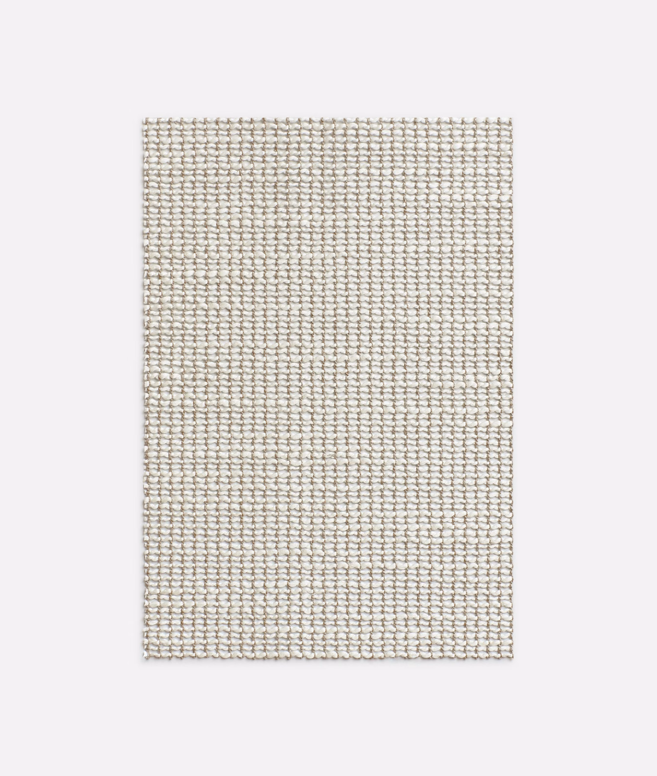 Warm ivory-beige sheer swatch with a fine, softly raised open grid weave
