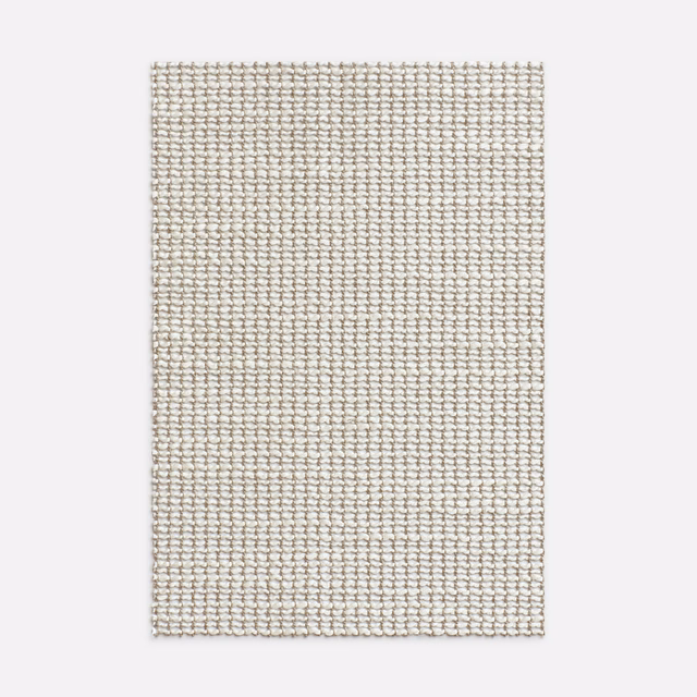 Warm ivory-beige sheer swatch with a fine, softly raised open grid weave