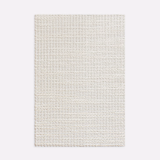 Ariel White swatch showing a fine ivory open weave with subtle horizontal texture