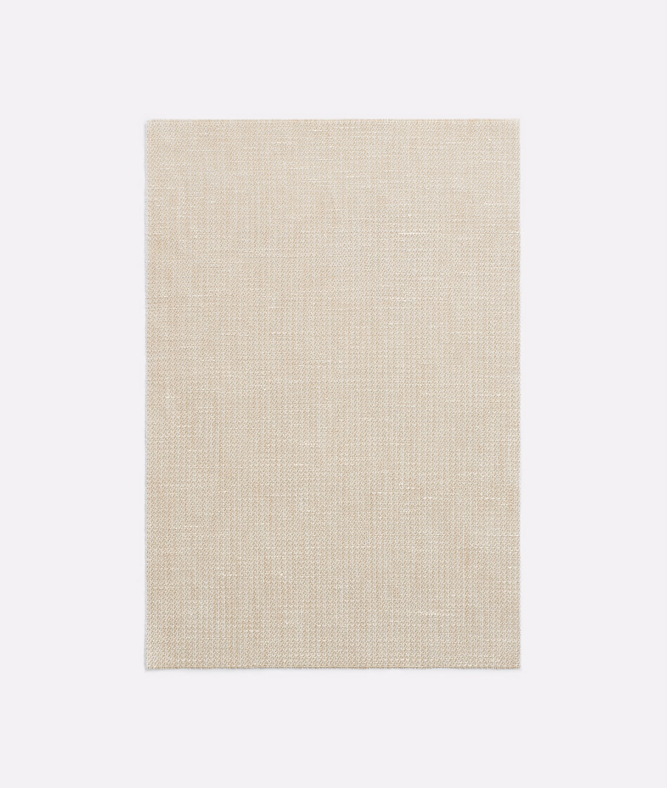 Warm ivory-beige sheer fabric swatch showing a fine, even woven grid texture