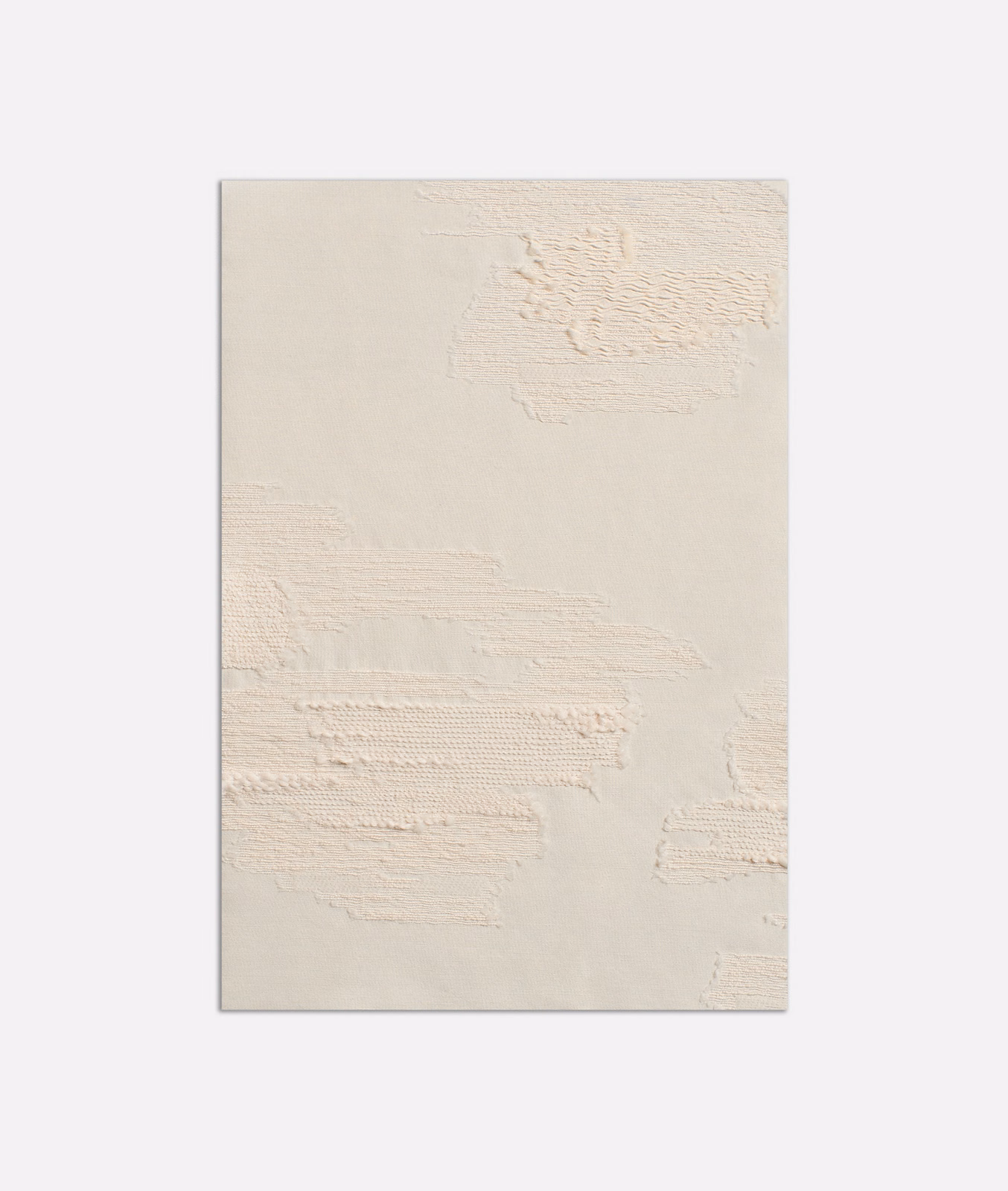 Ivory sheer textile with raised horizontal brushstroke bands and subtle woven texture