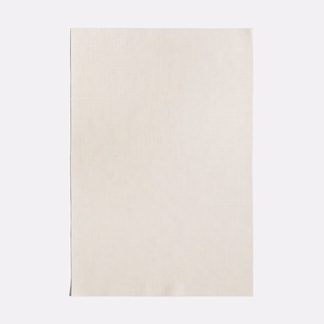 Close view of softly woven ivory-beige sheer fabric with subtle vertical texture