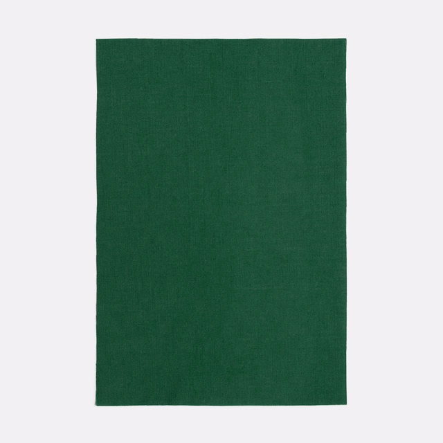 Deep bottle-green sheer swatch with a fine, subtly vertical woven texture