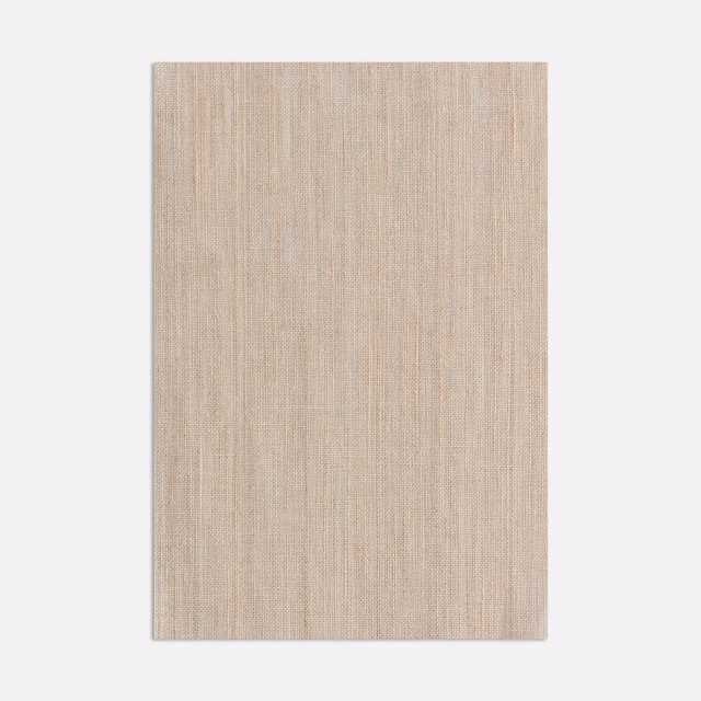 Warm ecru sheer fabric with fine vertical woven texture and softly translucent surface