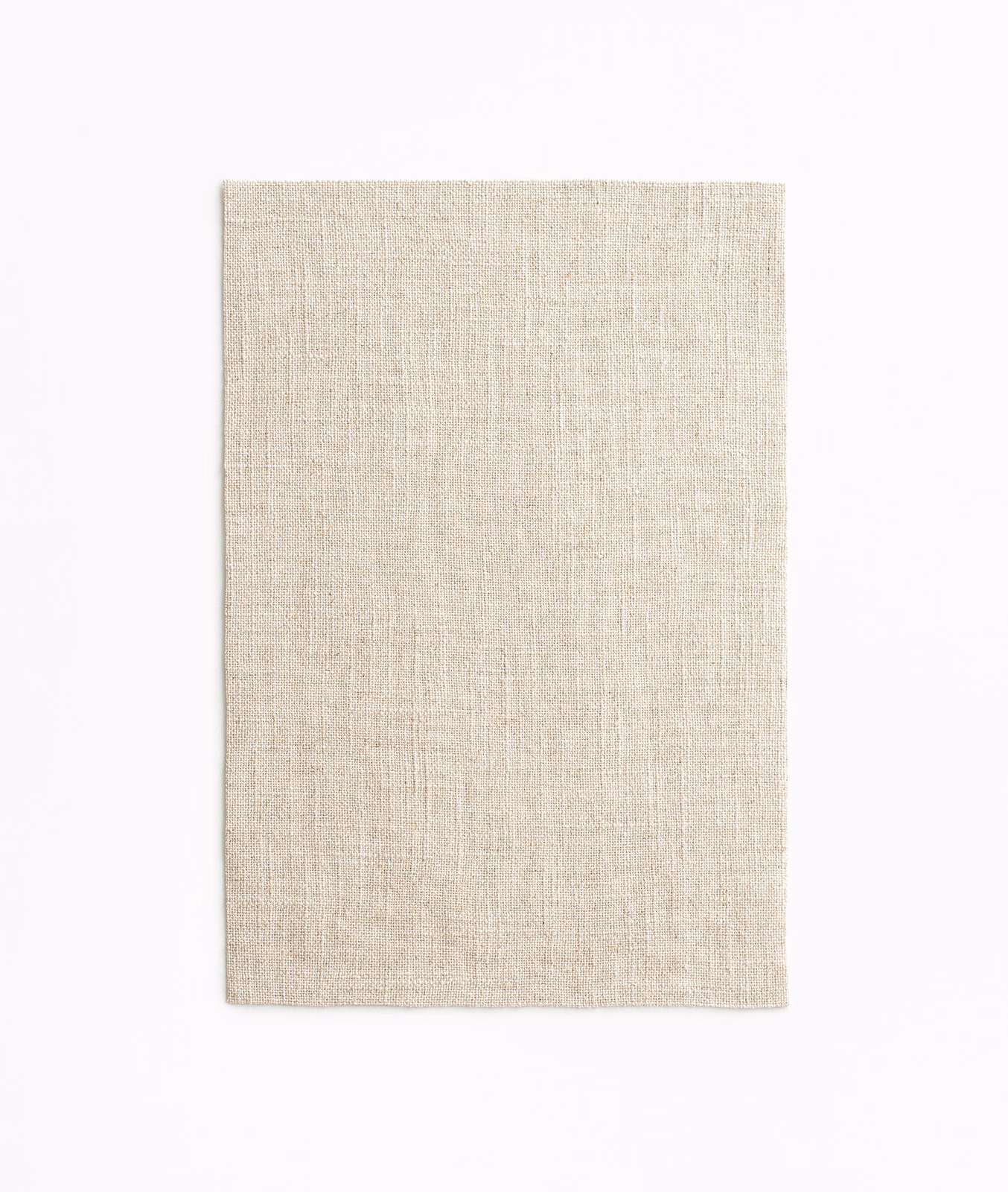 Pale linen-beige sheer swatch with fine vertical slubs and quiet plain weave