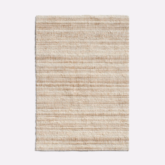 Warm natural-beige sheer with fine irregular horizontal slub lines