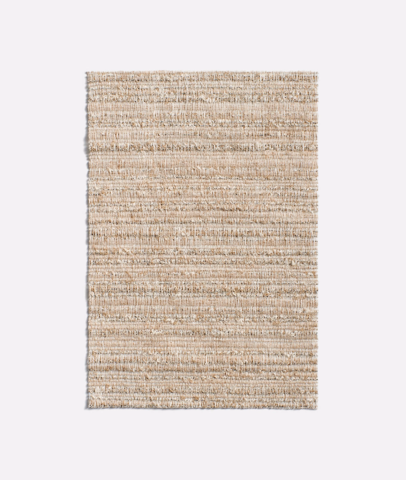 Pale greige-taupe sheer swatch with fine horizontal slub lines and soft woven depth