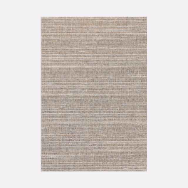 Warm taupe-beige sheer swatch with fine irregular horizontal woven striations
