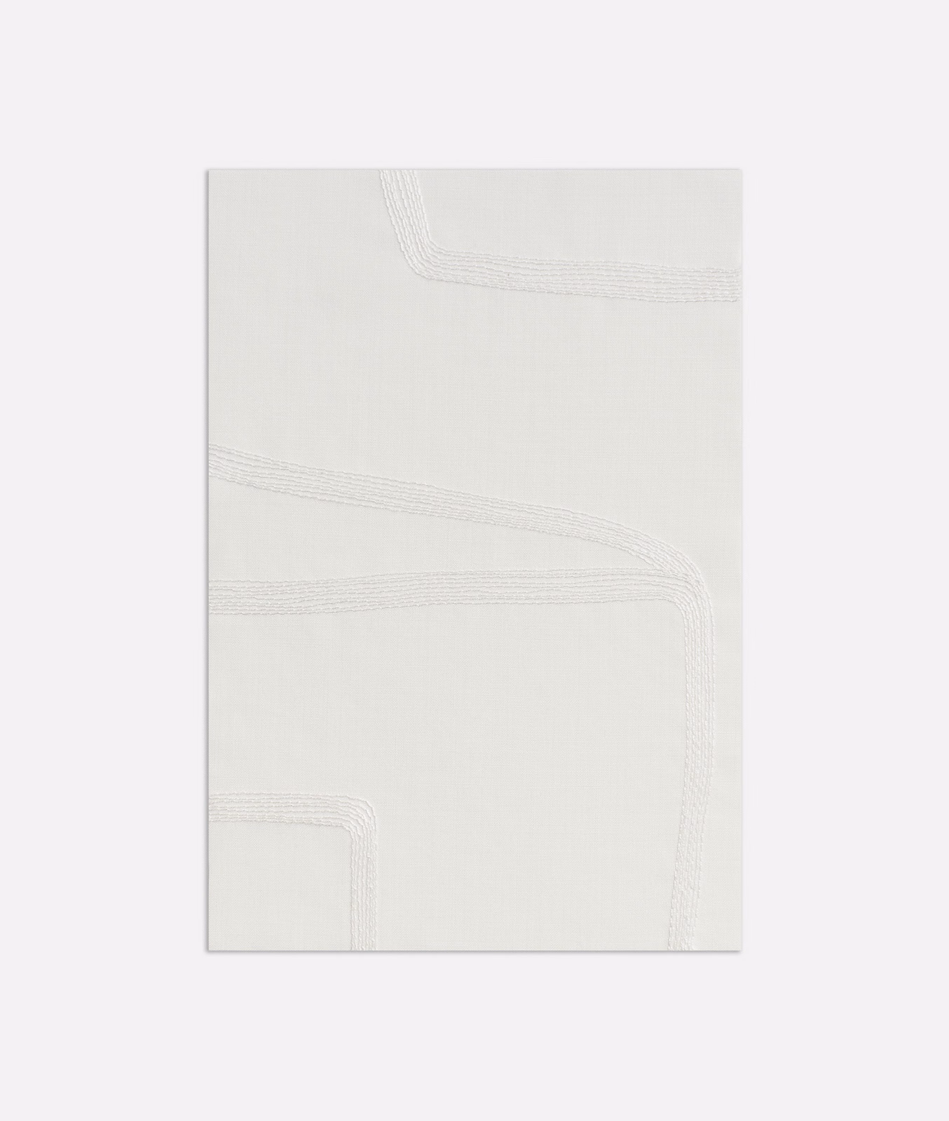 Pale ivory sheer textile with subtle curved stitched lines across its surface