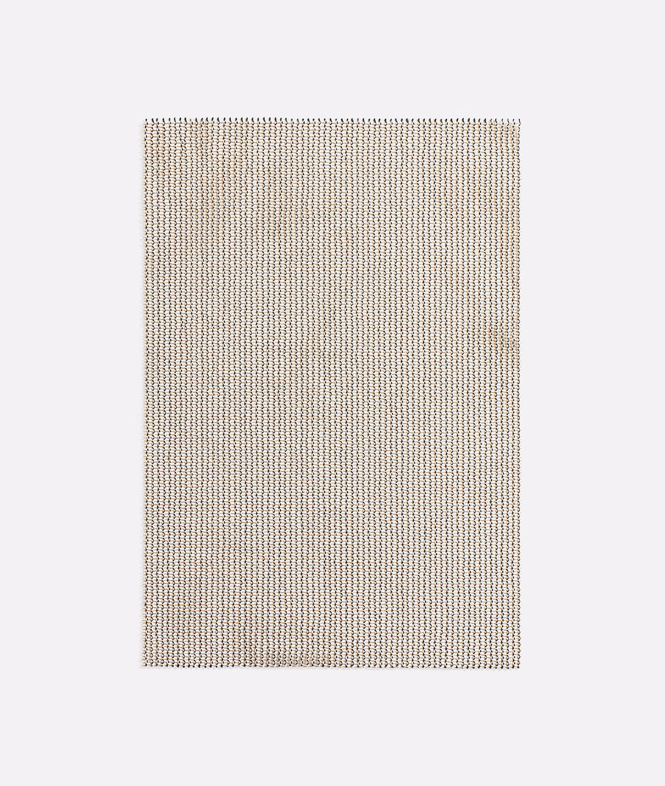 Oatmeal beige Kin Lunare sheer with fine taupe flecks and a tiny regular weave