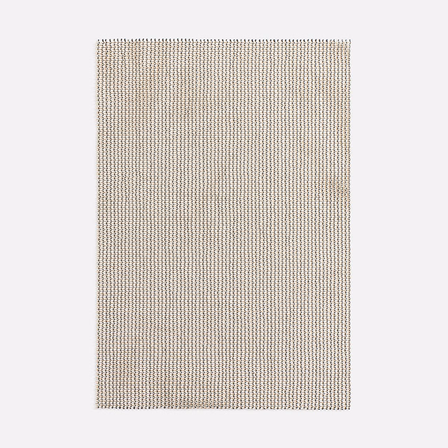 Oatmeal beige Kin Lunare sheer with fine taupe flecks and a tiny regular weave