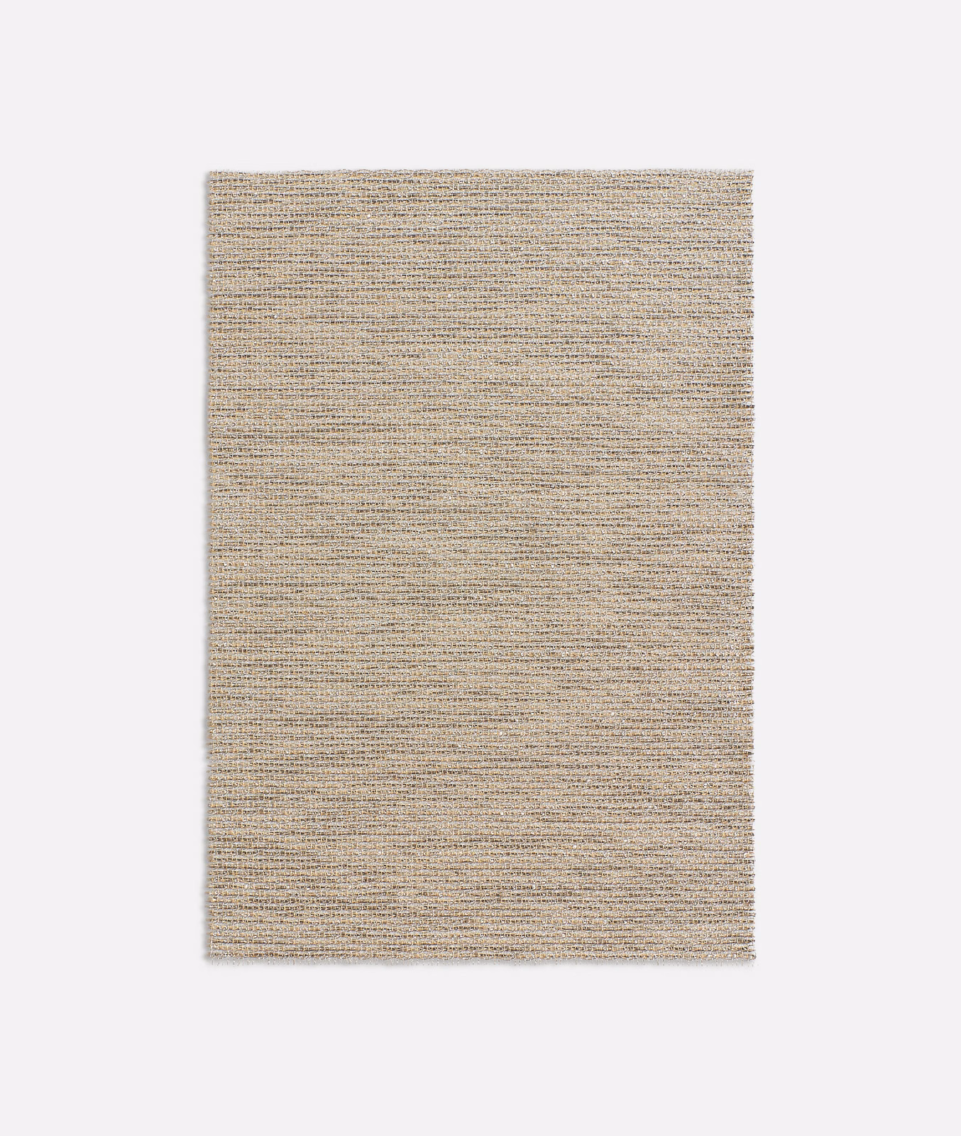 Warm greige sheer fabric swatch with fine horizontal woven texture