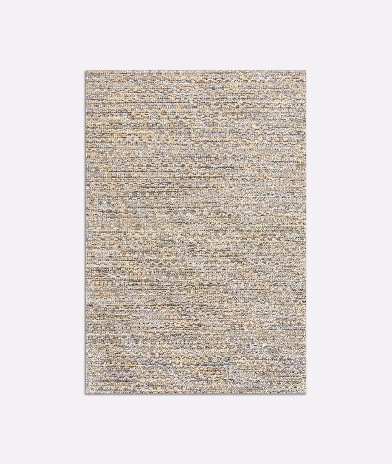 Pale greige sheer with fine horizontal beige and grey woven lines