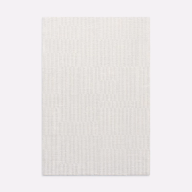 Pale ivory-white sheer fabric with fine vertical woven texture