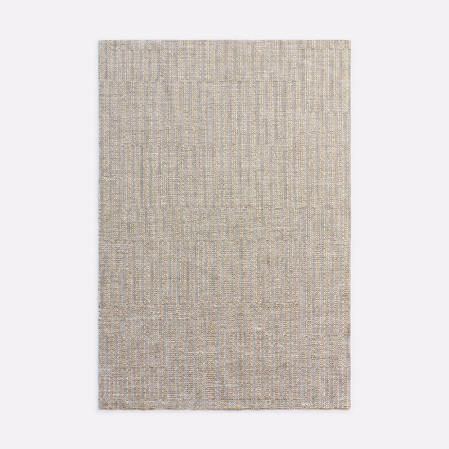 Pale flax-beige sheer weave with fine vertical striations and subtle crosswise slubs